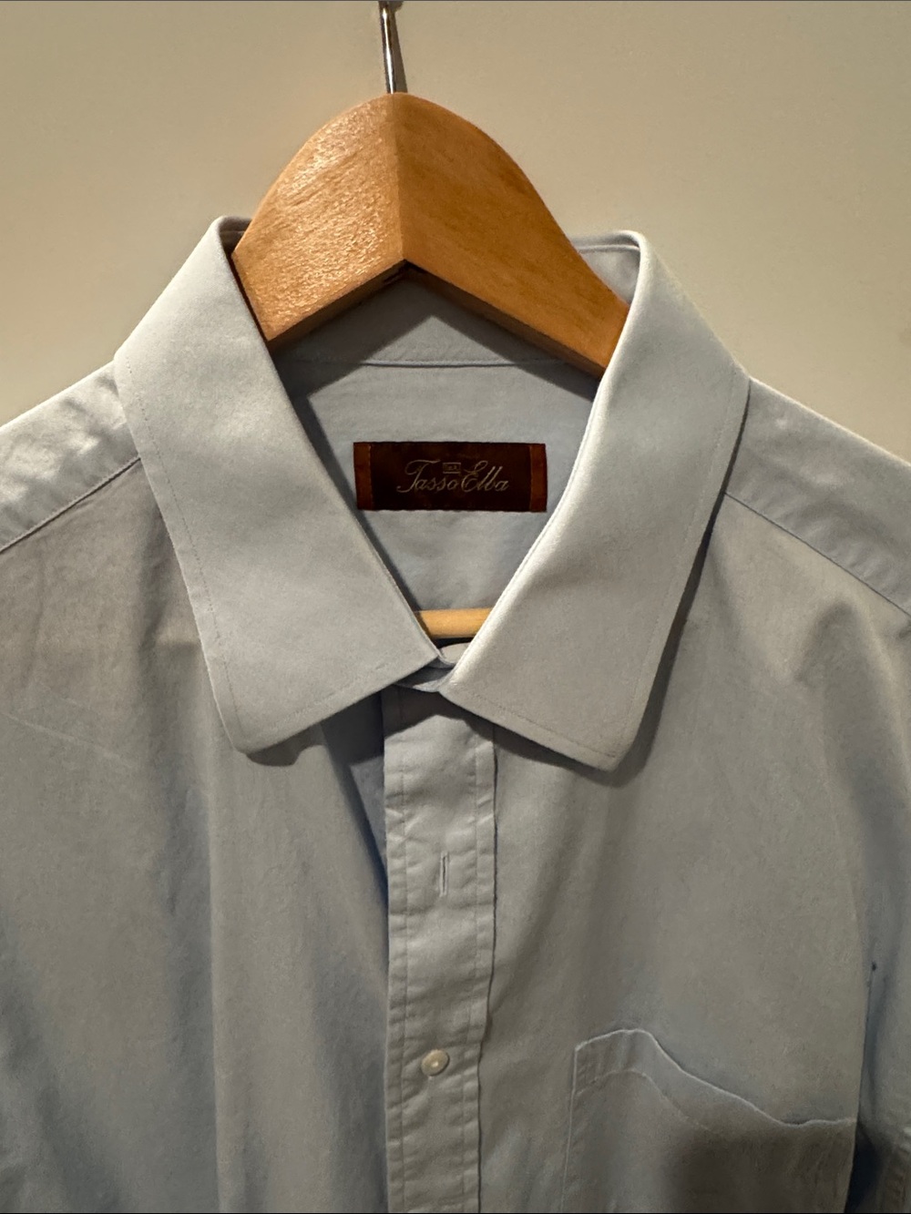 Tasso Elba Pale Blue Dress Shirt - Point Collar